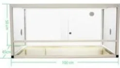 Terrarium pour reptile coloris blanc en aluminium Reptile Planet Élégance – 100 x 45 x 50 cm