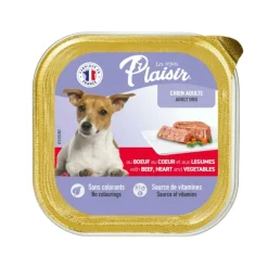 Terrine au bœuf Plaisir pour chien en barquette 150 g