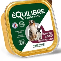 Terrine pour chien au gibier, haricots vert et au thym Équilibre & Instinct – 300 g