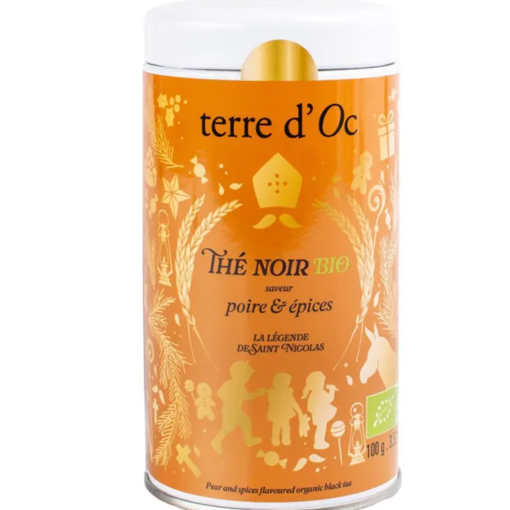 Thé noir poire épices bio Terre d'Oc - 100 g