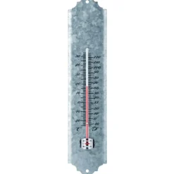 Thermomètre en vieux zinc gris 6,7x1,4x30 cm