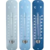 Thermomètre en zinc bleu nuances assorties 6,6x1,3x29,5 cm