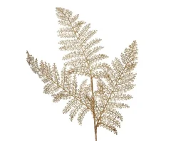 Tige artificielle de fougère dorée - 30 x 80 cm