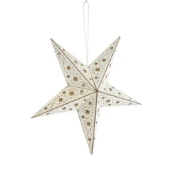 Étoile en bois lumineuse LED à lumière fixe blanc chaud - Ø 40 x 10 cm