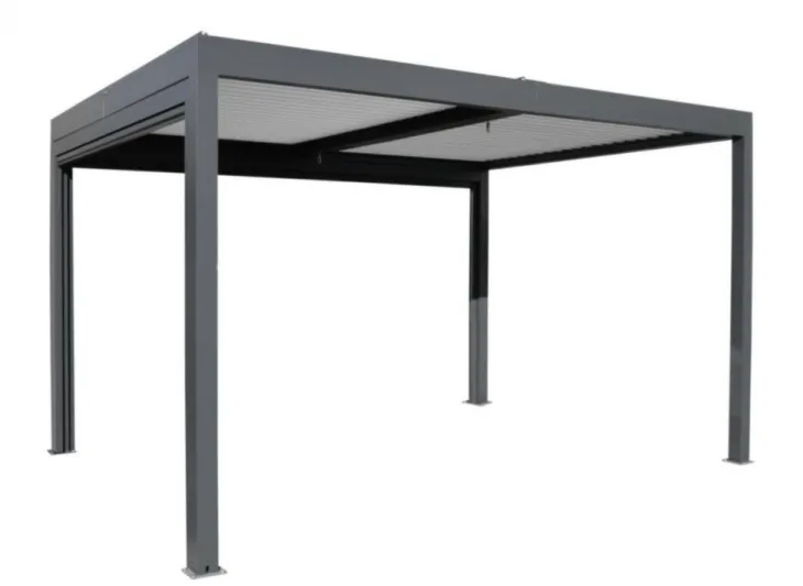 Tonnelle bioclimatique ERIS aluminium gris/blanc OCEO - 4x4m