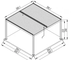 Tonnelle bioclimatique ERIS aluminium gris/blanc OCEO - 4x4m