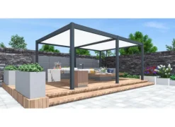 Tonnelle bioclimatique, lames motorisées, PROLOISIRS Zéphir - 6x4m en aluminium