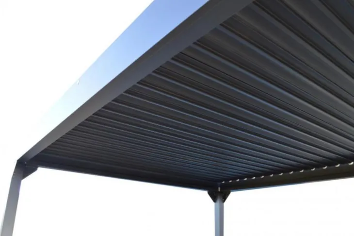 Tonnelle bioclimatique 3x4m, lames orientables, aluminium - PROLOISIRS Zéphir - Gris