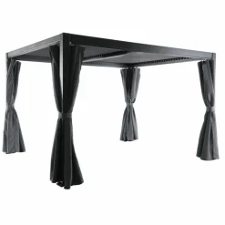 Tonnelle lames pivotantes, anthracite, CREADOR Kiosko - 3x3.60m