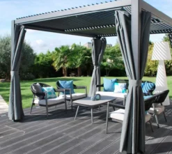 Tonnelle lames pivotantes, anthracite, CREADOR Kiosko - 3x3.60m