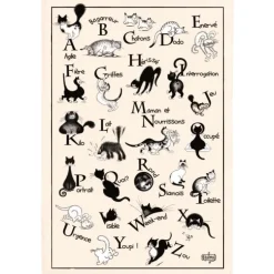 Torchon coloris écru en coton Dubout Abécédaire Winkler – 48 x 75 cm