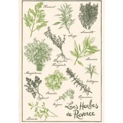 Torchon coloris écru en coton Les Herbes De Provence Winkler – 48 x 72 cm