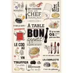 Torchon cuisine française 48x72 cm