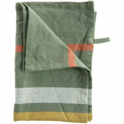 Torchon recyclé Lave Yuna coloris vert en coton - 50 x 70 cm