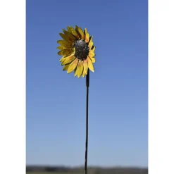 Tournesol peint en métal recyclé jaune Chouette & Co petit modèle