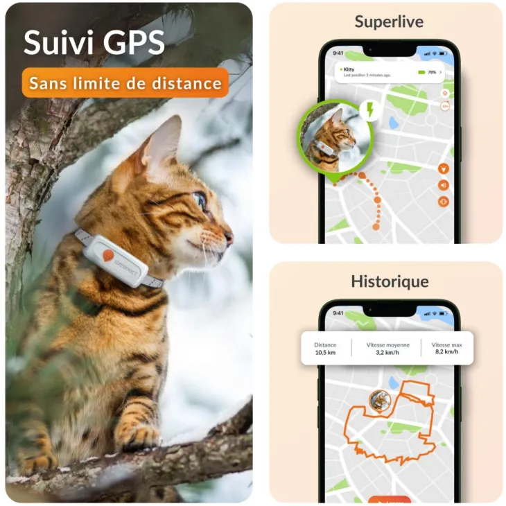 Traceur GPS pour chat coloris blanc Weenect