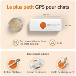 Traceur GPS pour chat coloris blanc Weenect
