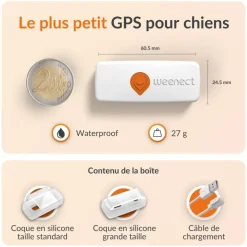 Traceur GPS pour chien coloris blanc Weenect