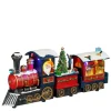 Train de Noël multicolore lumineux sur piles - 38 x 17,5 cm