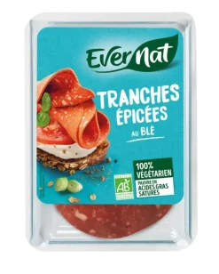 Tranches végétariennes épicées au blé bio Evernat - 100 g
