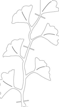 Treillis en métal forme Ginkgo Vitis in situ - 46 x 25 cm
