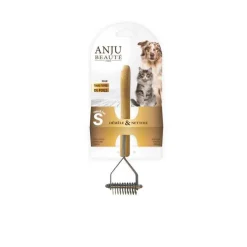 Étrille râteau pour chien et chat coloris marron Anju Beauté – Taille S