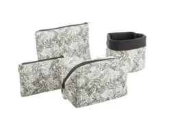 Trousse en tissu à motifs marron et gris Safeco Wanda - 23 x 13 x 10 cm