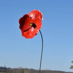 Tuteur métal coquelicot