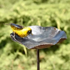 Tuteur métal nénuphar petit modèle et oiseau crochet