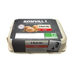 Œufs frais x 6 calibre moyen