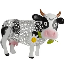 Vache solaire en métal Daisy Cow à LED blanc ou multicolore