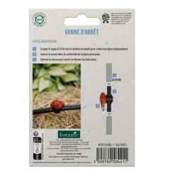 Vanne d'arrêt pour tuyau Ø13/16 mm botanic® - Arrosage goutte à goutte