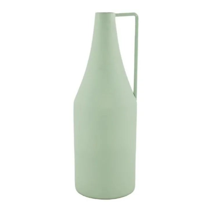 Vase amphore coloris vert en métal - 29 cm