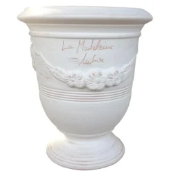 Vase Anduze cérusé en terre cuite H 28 x Ø 32 cm