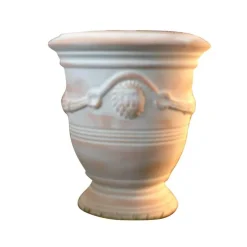Vase Anduze cérusé en terre cuite H 14 x Ø 12 cm