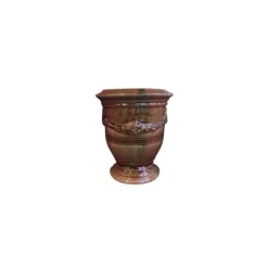 Vase Anduze flammé en terre cuite émaillée H 14 x Ø 12 cm