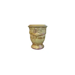 Vase Anduze jaune en terre cuite émaillée H 14 x Ø 12 cm