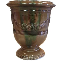 Vase Anduze mini flammé en terre cuite émaillée H 22 x Ø 17 cm