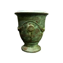 Vase Anduze patine grise en terre cuite émaillée H 55 x Ø 45 cm
