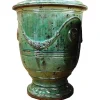 Vase Anduze patine émeraude en terre cuite émaillée H 80 x Ø 66 cm