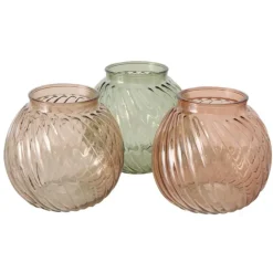 Vase boule en verre texturé Valea - Ø 15 x 14 cm