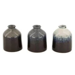 Vase bouteille coloris bleu en céramique - Ø 8 cm