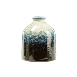 Vase bouteille coloris bleu en céramique - Ø 8 cm