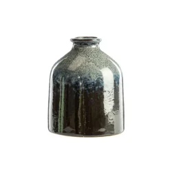 Vase bouteille coloris bleu en céramique - Ø 8 cm