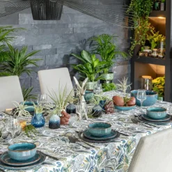 Vase bouteille coloris bleu en céramique - Ø 8 cm