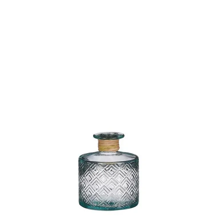 Vase bouteille coloris transparent en verre recyclé - Ø 10 cm