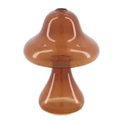 Vase champignon coloris marron en verre - Ø 12 cm