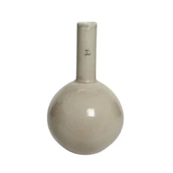 Vase en faïence coloris beige en forme de boule – Ø 19,50 x 33 cm (produit vendu à l'unité, livré aléatoirement parmi deux coloris)