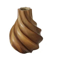 Vase en grès cérame marron Wilhelmy - Ø 16,5 x H 22 cm