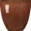 Vase en terre cuite émaillée rouge Deroma Tonkin Koï 51,5 L - Ø 48 x H 48 cm